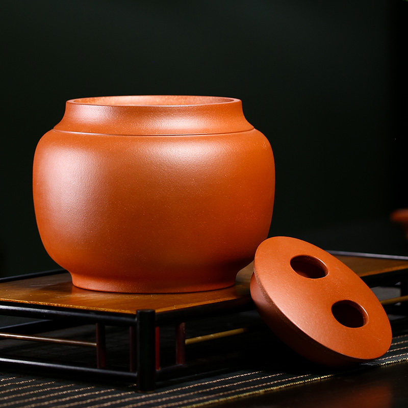 宜兴紫砂茶叶罐一斤装储存茶罐子大号陶瓷密封茶仓红茶普洱醒茶罐