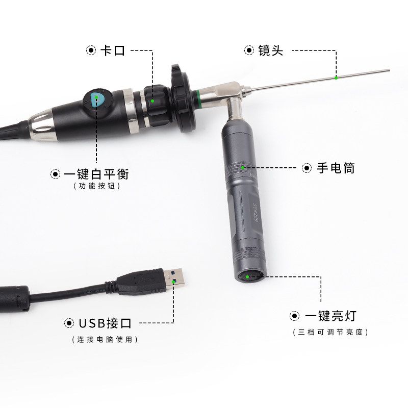 2.7mm工业航窥镜摄像头汽修内空铸造高清光纤硬杆检镜测仪器