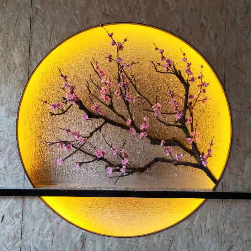 上海仿真腊梅花装饰桃花树客厅墙面花树店铺花瓶吊顶白花枝干树枝