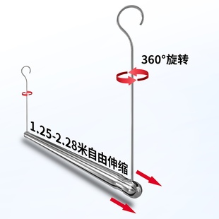 晒被子神器阳台伸缩晾衣r杆折叠晾衣架室内隐形床单挂钩家用防盗