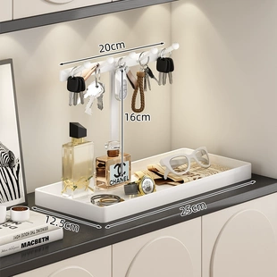 入户门口玄关放钥匙收纳置物架鞋柜上创意装饰摆件桌面饰品置物架