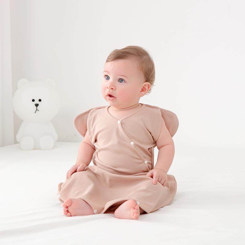 婴儿睡袋防惊跳襁褓棉宝宝四季单层投降式防踢被新生儿薄款两用