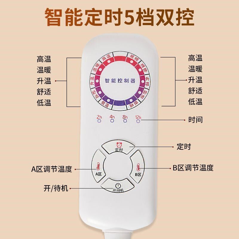 国标电热毯单人双人双控1.8米2米定时调温家用宿舍智能电褥子坐垫