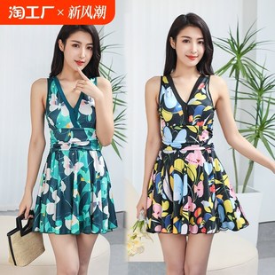 分体微胖女孩游泳装 保守显瘦修身 下水 泳衣女士夏2024新款 大码