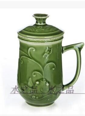 活瓷高杯愉悦三件月季石榴威震八方富贵茶水高杯子节庆礼物