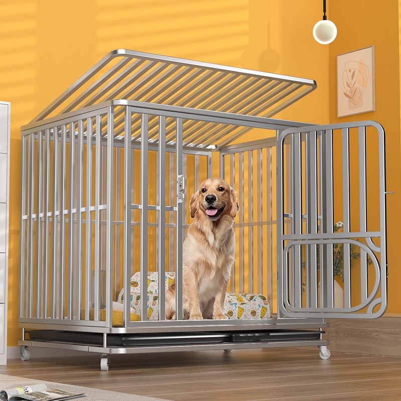 物笼犬中大型子木质宠物窝置狗架室内家用围栏带厕所柴犬金毛狗屋