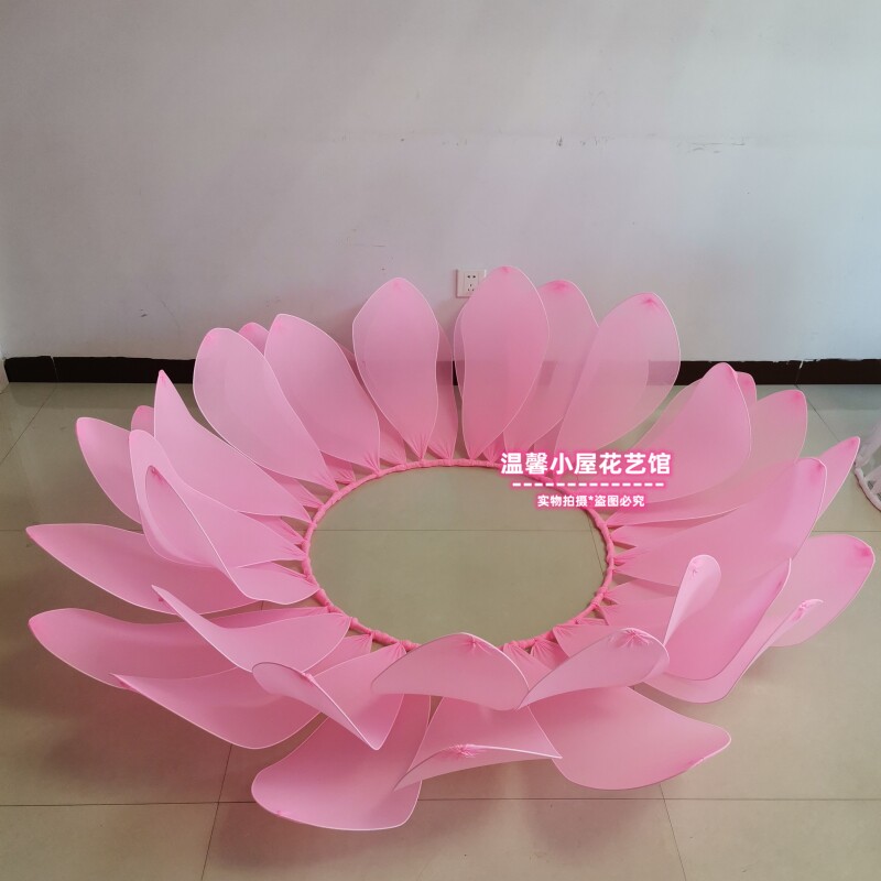 舞蹈道具超大型中仿站人间真座花宝莲手工丝网圆形舞台表演大荷花