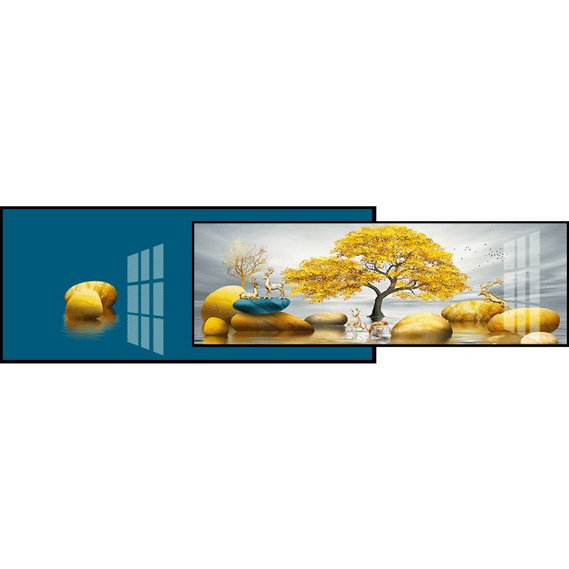 包安意客厅装饰画沙发背景墙叠加创欧壁画卧室挂画北装大气晶瓷画