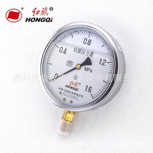 厂家直销红旗耐震压力表YN-150压表0-60MPA抗震液压表