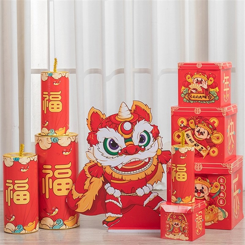 2025节年商年元旦场景布置装饰新场银行酒店礼盒坐炮堆头春蛇摆件