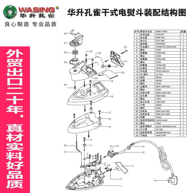 镜锈不面钢老式电熨贴调温铁干式电烫斗工业家用烫画斗木皮1000W