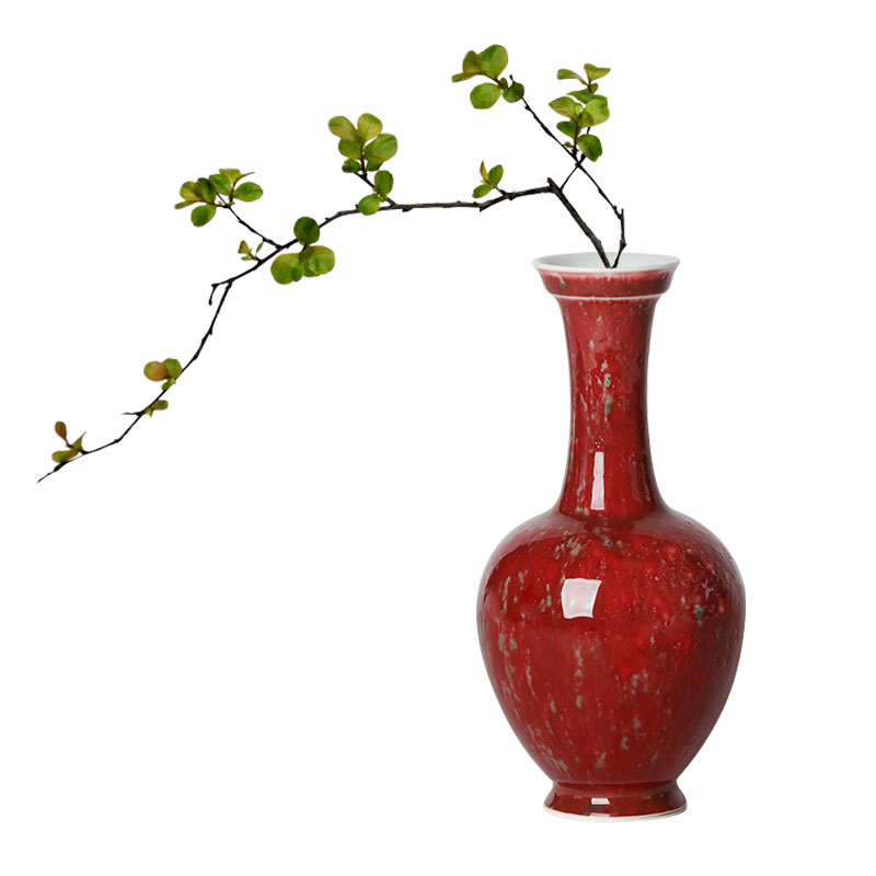 陶瓷花瓶美人醉花器红色客厅摆件台面装饰花道花艺花瓶子