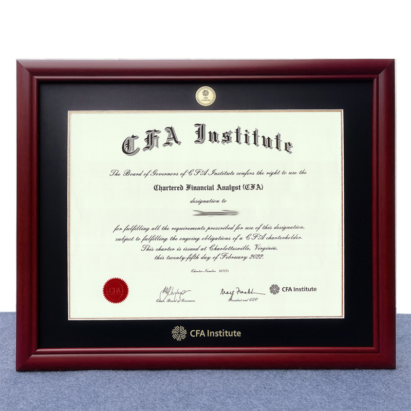 CFA装裱框金融分析师框a2装裱框实木画框相框挂墙镜框裱