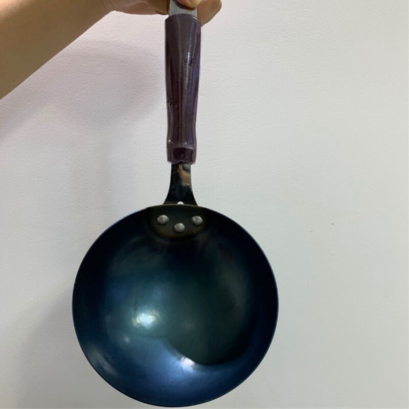 17/20/24/26厘米无涂层手打老式熟铁圆底小炒锅不粘锅宝宝小孩用