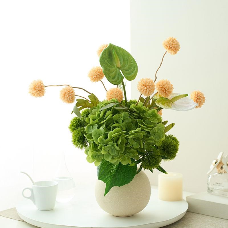 春意桌然仿电花假绿植绣球客厅餐盎玄关真视柜手感保湿装饰品摆件