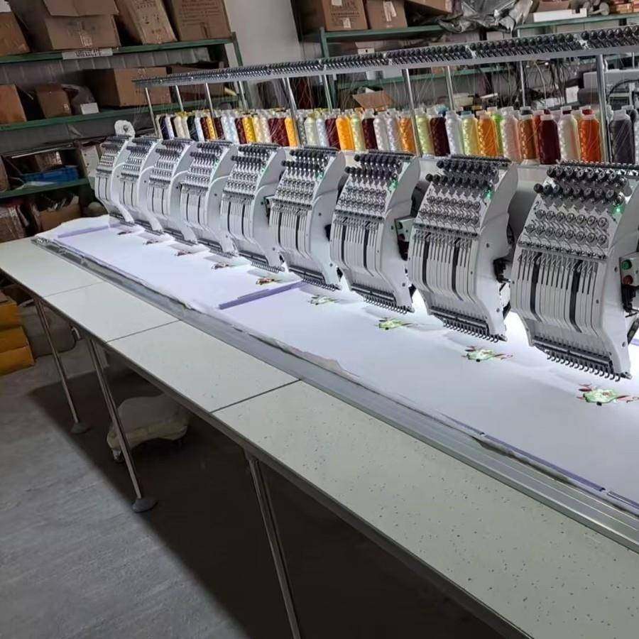 10头电脑绣花机15针成衣帽子个性化多头刺绣机高速10头电脑绣花