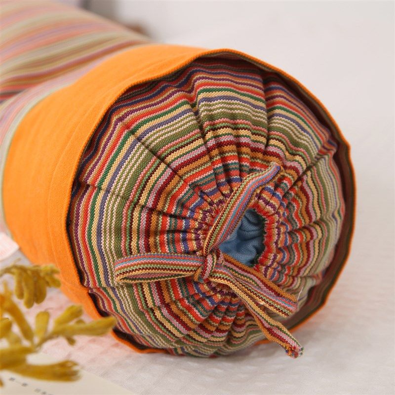 【大号枕】老粗布荞麦壳枕头圆形成人颈椎枕单人圆柱护颈枕助睡眠