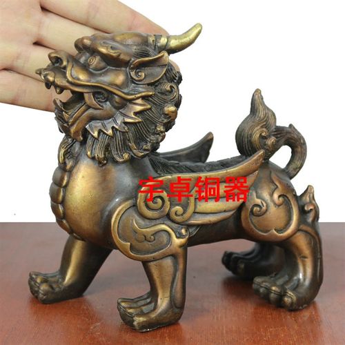 宇卓铜器纯铜貔貅 独角貔貅 瑞兽 铜貔貅一对 工艺品摆件