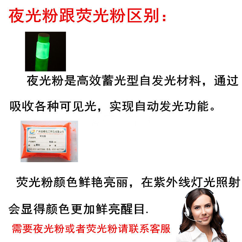 超亮艺术涂料荧光粉汽车白色树脂夜光发光油漆12色荧光颜料500g
