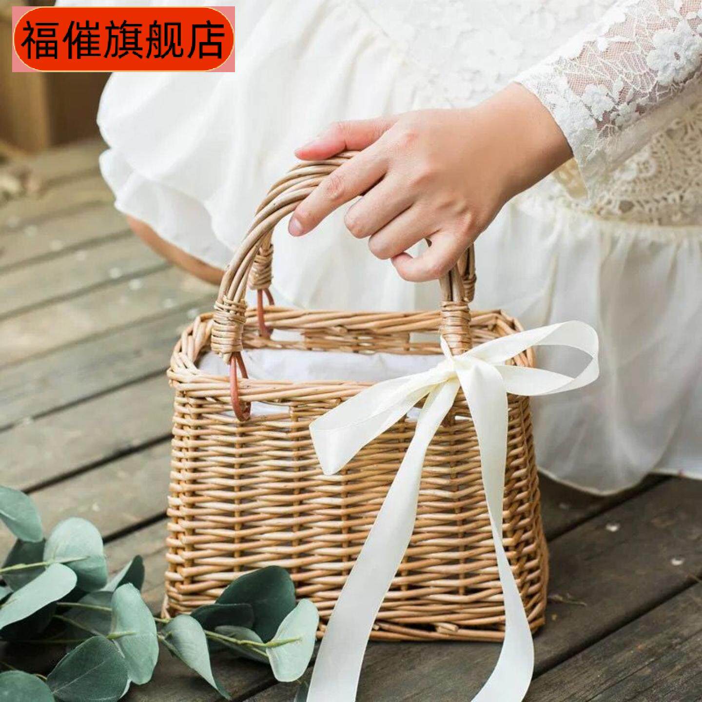 藤编花篮手提包韩国风夏日竹编30