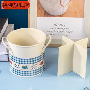 创意铁艺笔筒大容量可爱学生书桌收纳盒女孩日系化妆刷桶