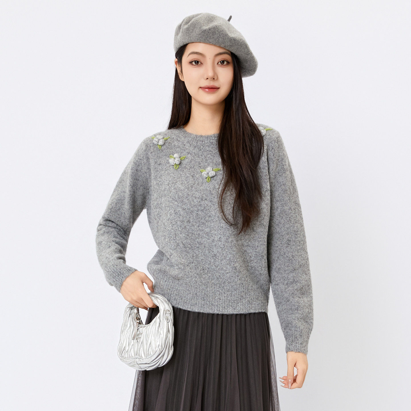 阅涵毛衣上衣2026春季韩系百搭套头穿搭显瘦极简风复古针织衫