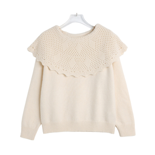 阅涵2025冬季新款毛衣大圆领子针织衫打底衫羊毛衫女长袖上衣