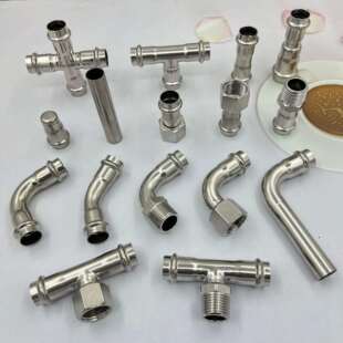 304弯头双卡压式不锈钢管件卫生级管件薄壁不锈钢卡压管件转接头