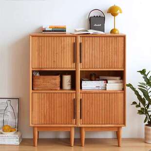 浩益佳全实木小边柜北欧电视柜客厅餐厅收纳角柜樱桃木组合储物柜