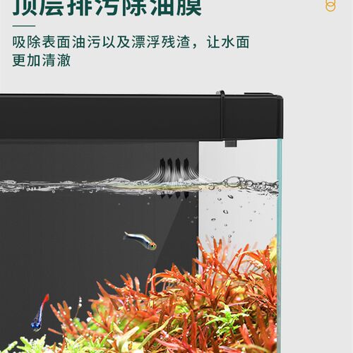 鱼缸一体式超白背滤鱼缸金鱼小型客厅生态桌面造景缸循环龟缸家用