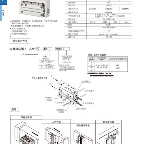 迈斯A尔MAX艾IR小A滑台气缸AXH6 型XH16 AXH20 AXH10*1525304060