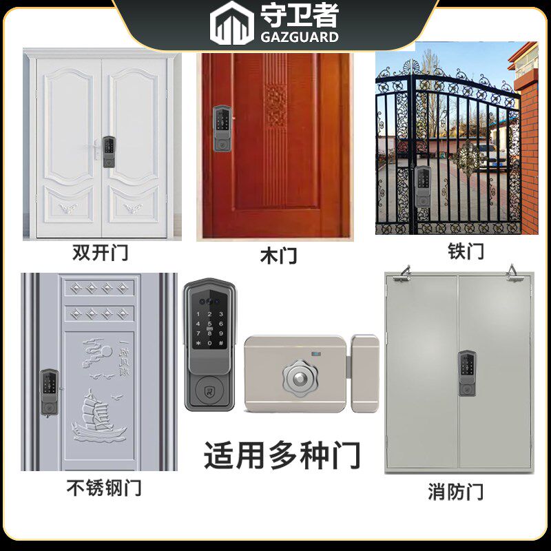 免布线人脸识别租纹密码智能锁木铁门家用出指屋刷卡室外防雨遥控