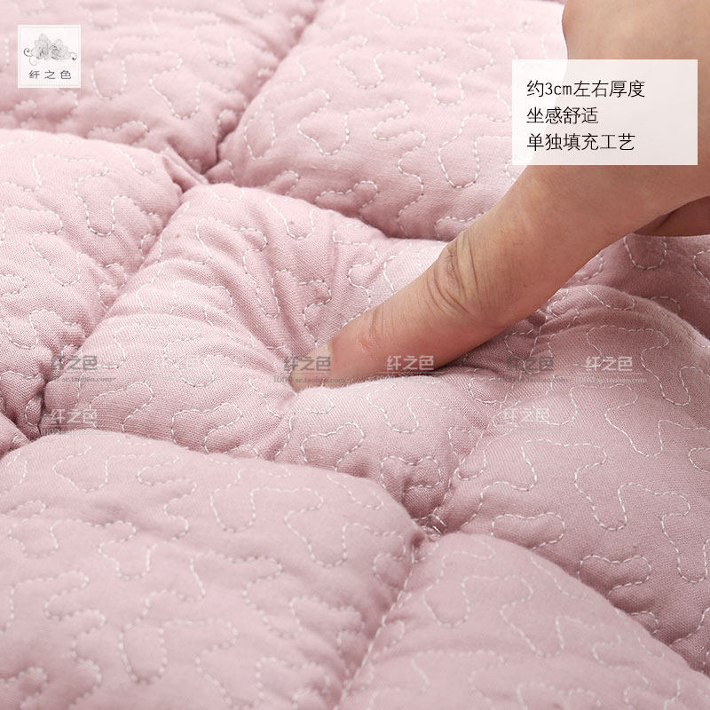 韩式全棉纯色粉灰馒头坐垫沙发垫罩巾套加厚客厅防滑座垫子纤之色
