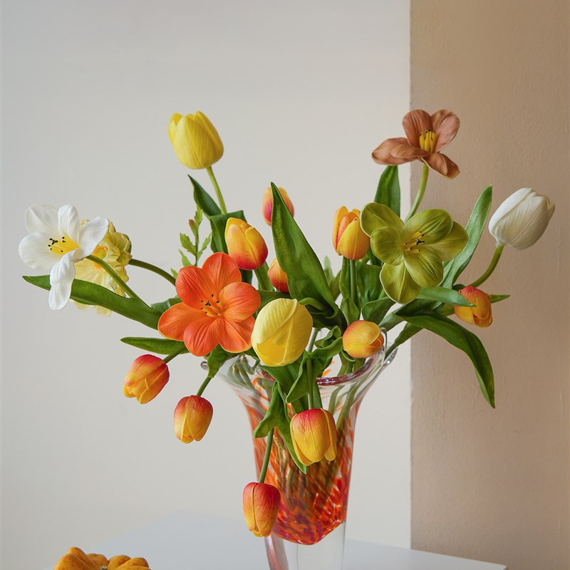 板级黑波纹IN间餐桌摆件花器花瓶家居软装饰品样高间空S花艺饰品