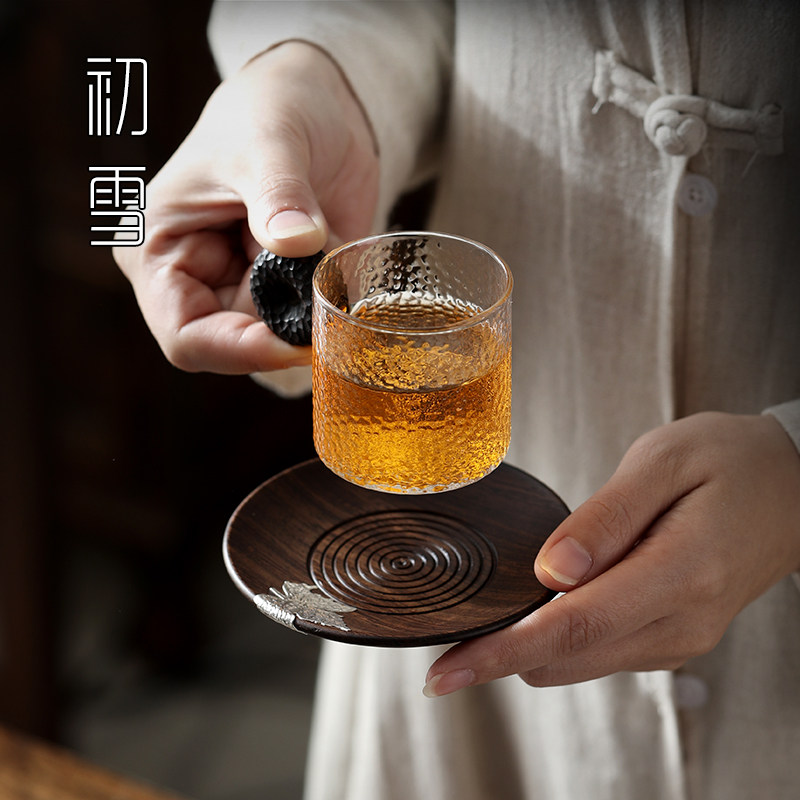 实木茶垫杯垫茶道茶杯垫托茶具配件小茶托底座托6只装茶碟杯托架