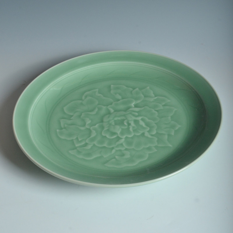 牡丹挂盘摆件陶瓷工艺品墙面装饰盘客厅玄关家居乔迁礼品