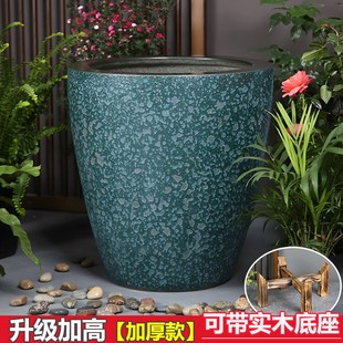 加高大型陶瓷鱼缸睡莲碗莲水培缸绿植插花客厅造景盆阳台庭院蓄水