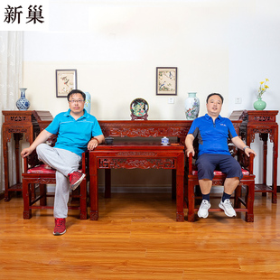 新巢中堂六件套农村八仙桌堂屋四件神台条案供桌实木条几客厅家具