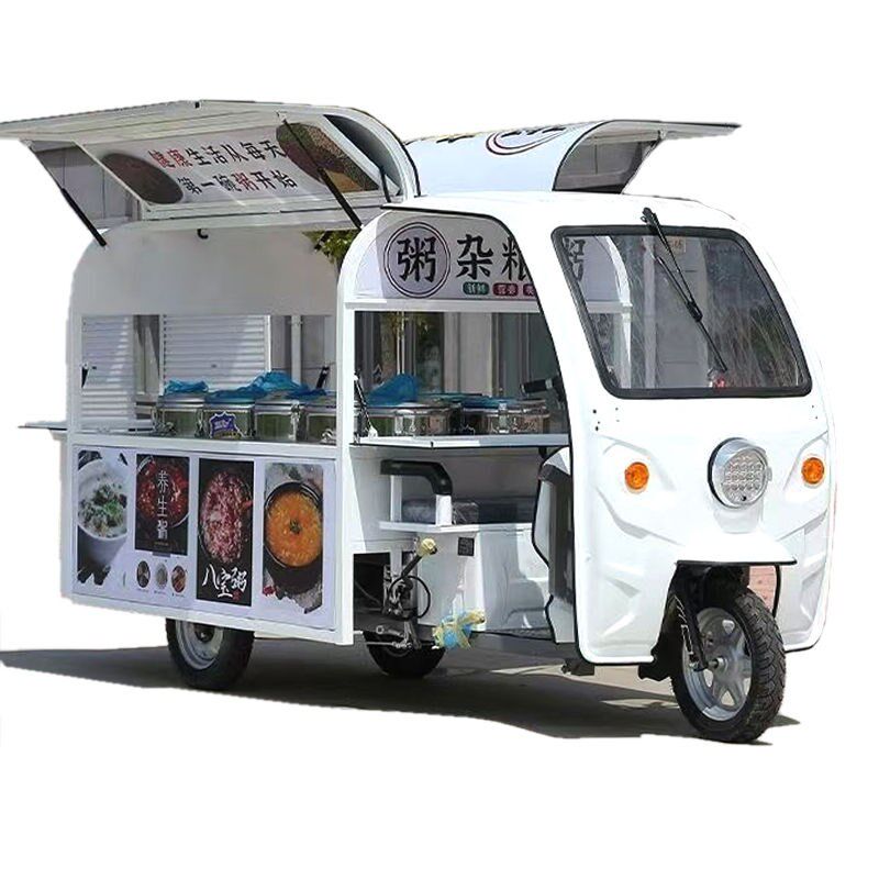 电动三轮餐车炸货卤味甜品摆摊车流动早餐小吃移动烧烤夜市小吃车