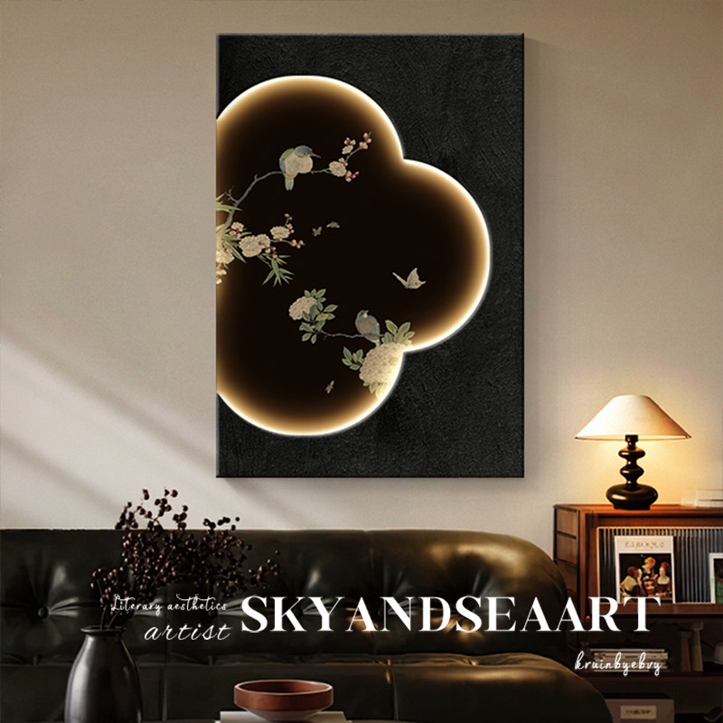 高级感中古风客厅装饰画中式复古沙发背景墙挂画法式南洋风玄关画,家居饰品,现代装饰画,淘宝优惠券,粉丝福利购,淘宝优惠卷