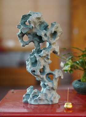 仿真太湖石小摆件客厅阳台庭院微型沙盘盆景鱼缸假山石水景观造景