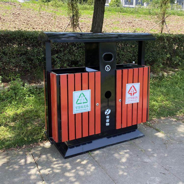 户外分类垃圾桶果皮箱公园室外环卫不锈钢收纳桶垃圾桶三分类厂家