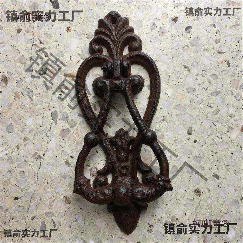 欧式复古怀旧门敲门扣做旧铸铁铁艺大门装饰别墅家居庭院工麦太保