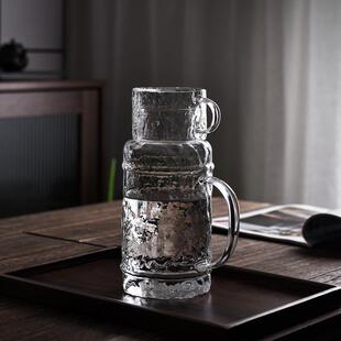 日式可加热凉水壶家用大容量玻璃冷水壶加厚耐高温加厚带托盘杯子