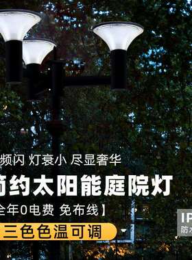 户外2米2.5米3米LED庭院灯太阳能15W小区公园广场花园道路景观灯