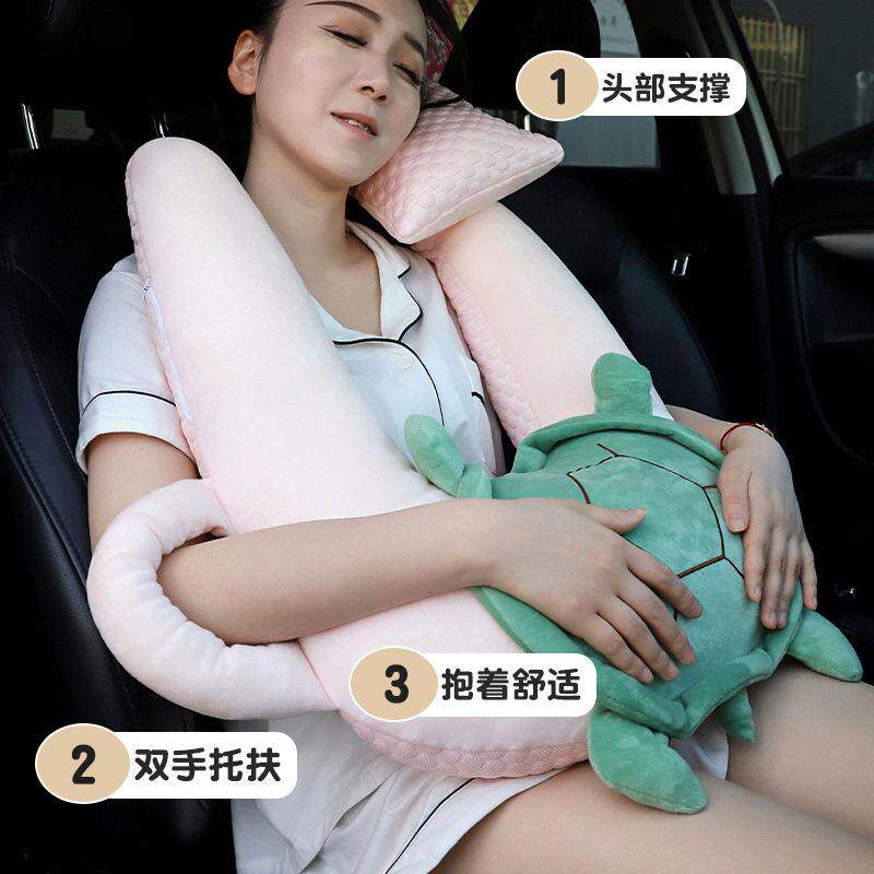 儿童汽车安全带防勒脖抱枕车载睡觉神器长途坐车上后排大人用睡垫