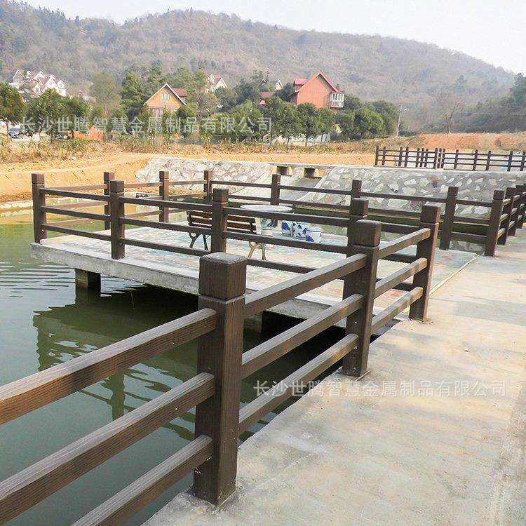 水泥仿木护栏河道景区混凝土围栏新农村庭院池塘仿树藤栏杆成品