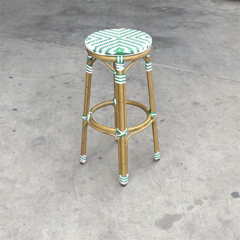酒吧椅法式吧台椅吧台凳藤编北欧户外高脚凳网红咖啡厅复古吧椅