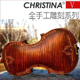 Christina小提琴V07-carved复古小提琴意大利手工雕刻专业小提琴