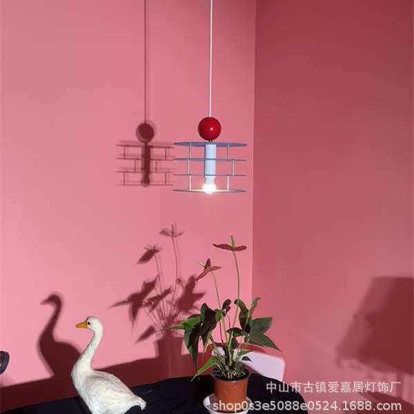 韩风撞色多巴胺亚克力吊灯床头卧室儿童房可爱吧台小户型装饰灯